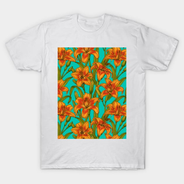 Tawny daylily flowers T-Shirt by katerinamk